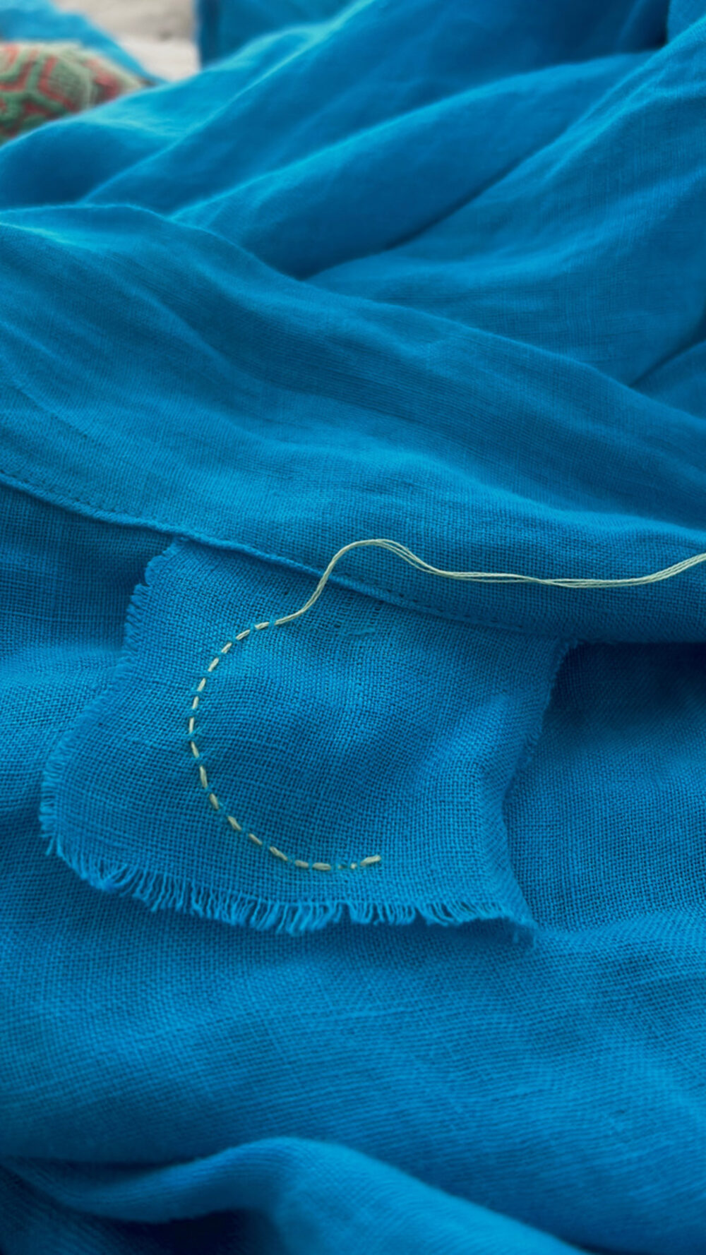 Hand-stitched embroidery